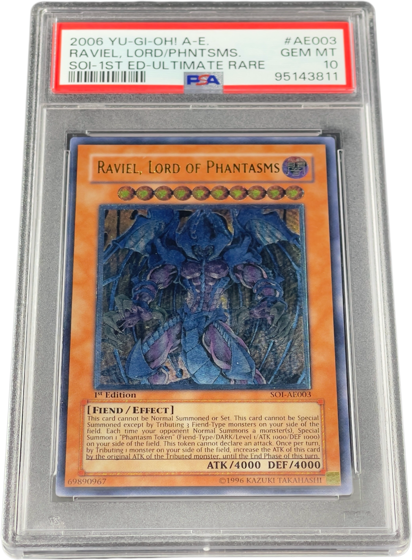《PSA10》三幻魔　神炎皇ウリア　降雷皇ハモン　幻魔皇ラビエル（SOI-AE001 SOI-AE002 SOI-AE003 アルティメットレア） 状態A
