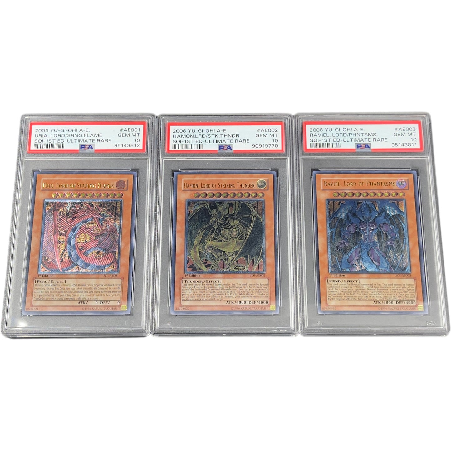 《PSA10》三幻魔　神炎皇ウリア　降雷皇ハモン　幻魔皇ラビエル（SOI-AE001 SOI-AE002 SOI-AE003 アルティメットレア） 状態A