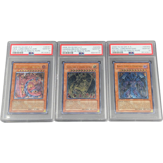 《PSA10》三幻魔　神炎皇ウリア　降雷皇ハモン　幻魔皇ラビエル（SOI-AE001 SOI-AE002 SOI-AE003 アルティメットレア） 状態A